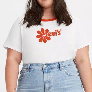 Levi's Logo Cropped Short Sleeves Jersey Style T-Shirt